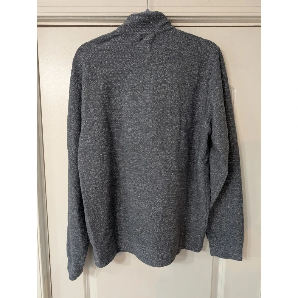 Marine Layer clayton textured Pullover Mens Snap Neck‎ Sweater Blue Large beachy